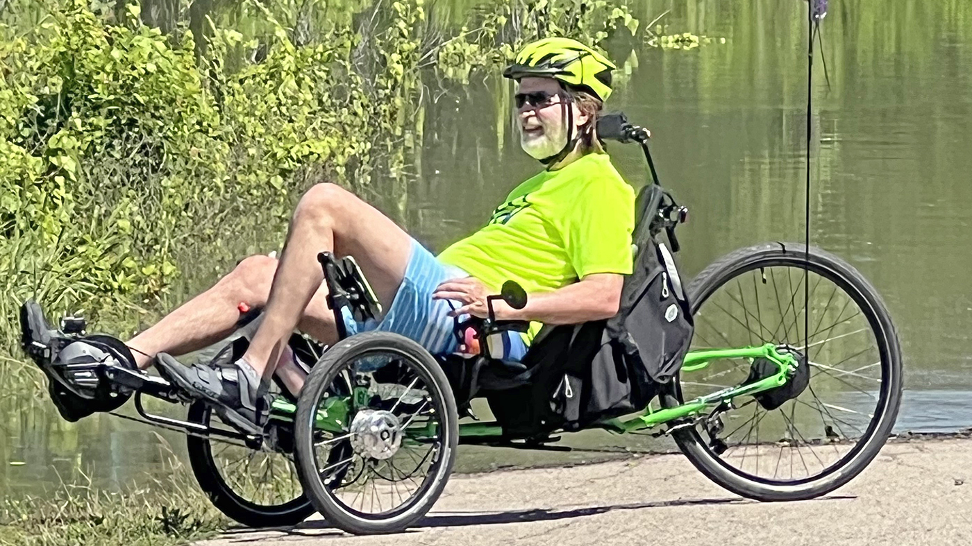 Vet with ALS on bike