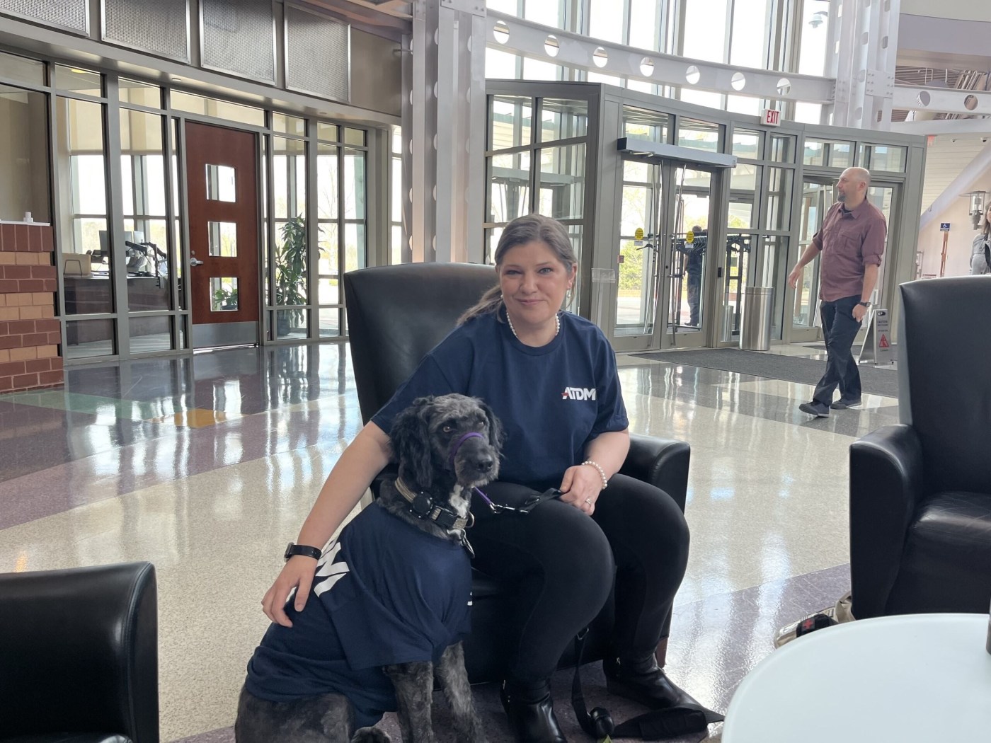 Female Veteran with service dog