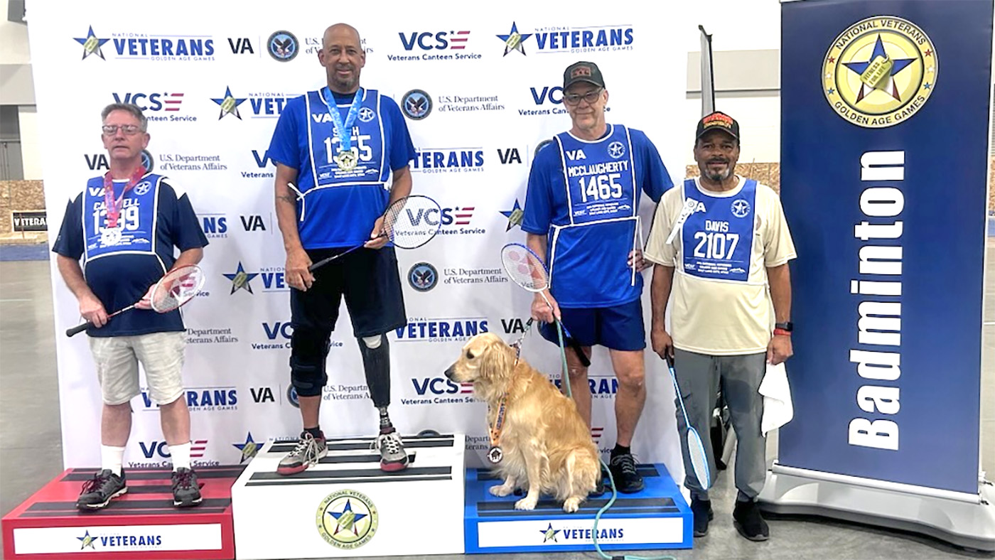 Vets on the podium; Golden Age Games