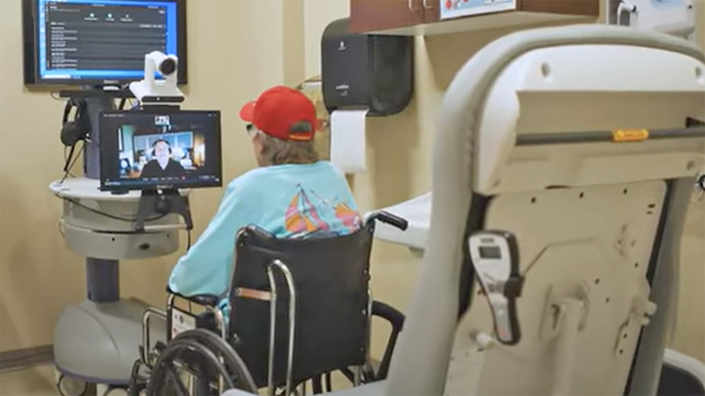 Veteran receiving remote cancer care