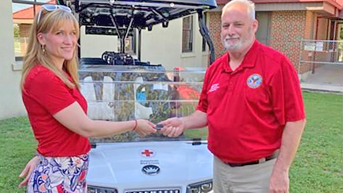 American Red Cross golf cart presentation