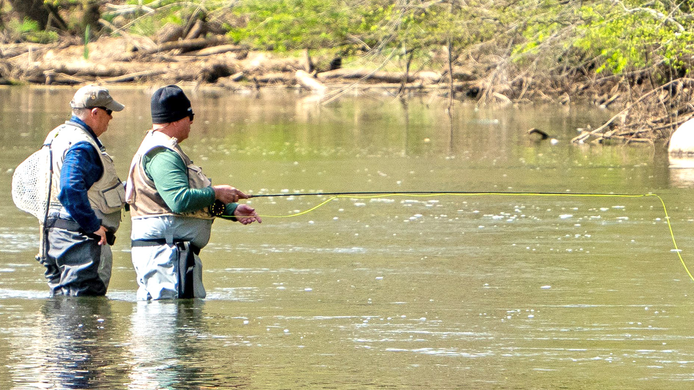 Veteran fishing as part of recreational therapy