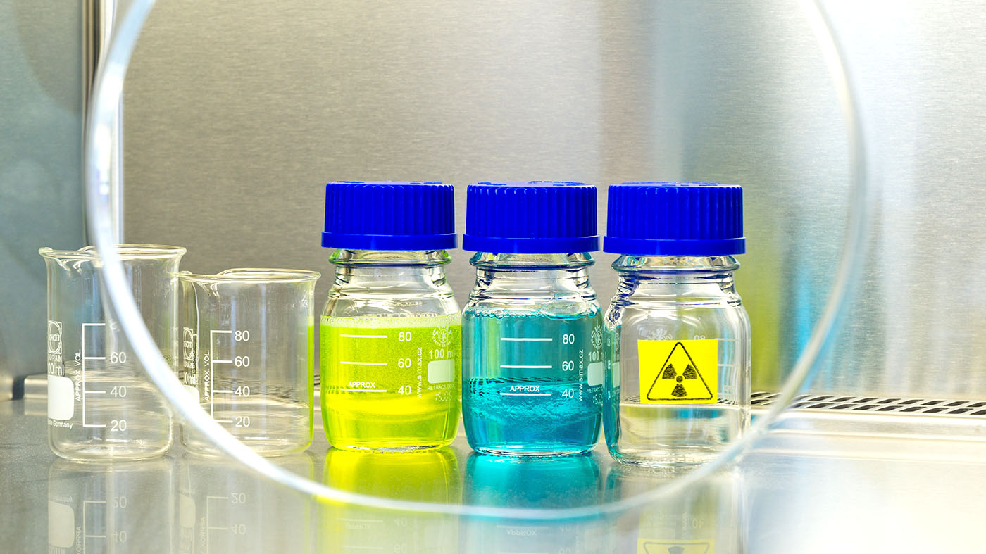 Bottles of fluid; theranostics