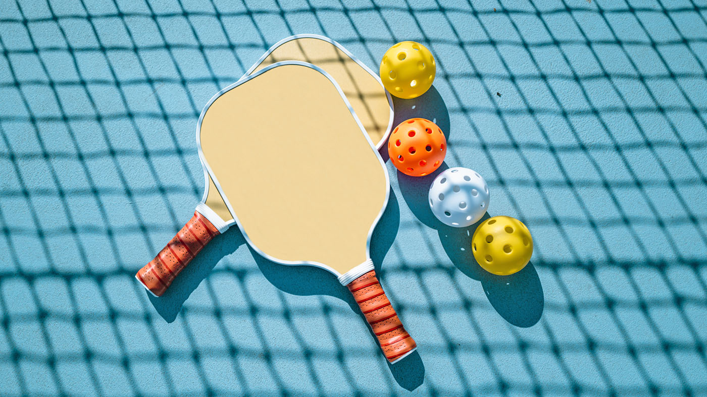 Pickleball racquets and balls